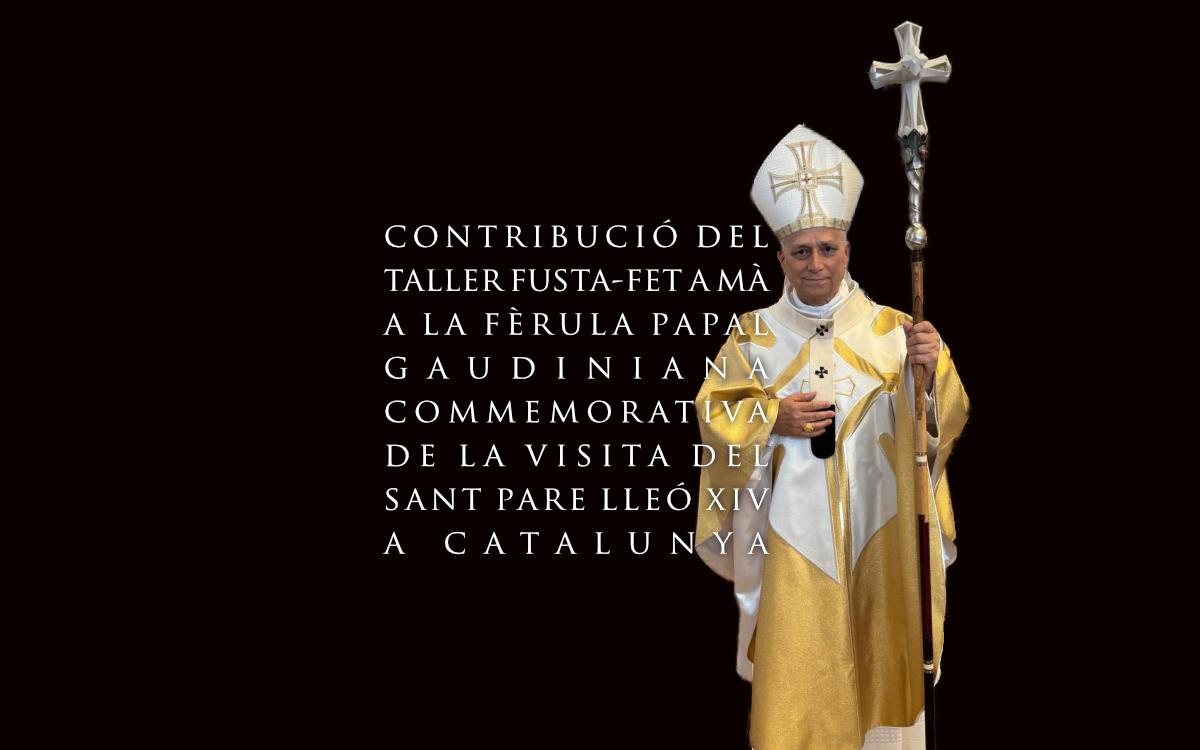 Coberta de tela porpra del llibret de la fèrula papal gaudiniana